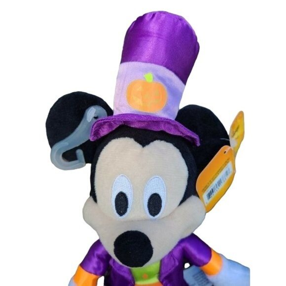 Disney Parks Halloween Mickey Mouse Plush 11" Purple Orange Retired NWT - Picture 5 of 10